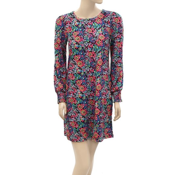 Lilly Pulitzer Diann Long Sleeve Mini Dress Smocked Printed Cotton XS New - Picture 4 of 7